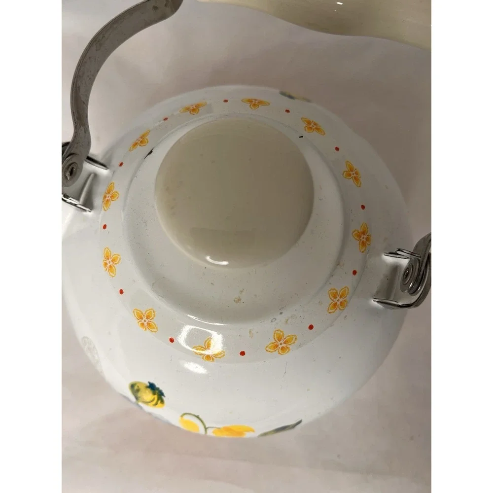 The‎ Pioneer Woman Blooming Bouquet Whistling Tea Kettle White EUC